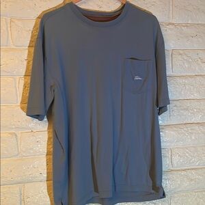 Men's Blue Tommy Bahama T-Shirt with Pocket (Light stain on back pictured)